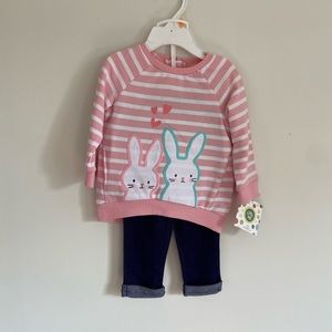 Little me baby girls sweatshirt and leggings set